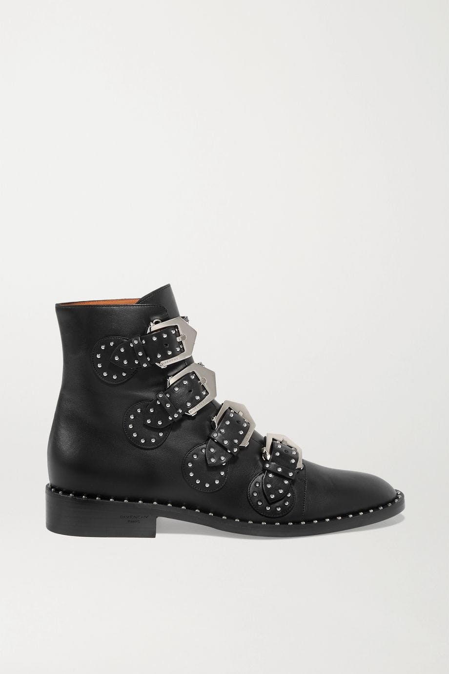 Elegant Studded Leather Ankle Boots
