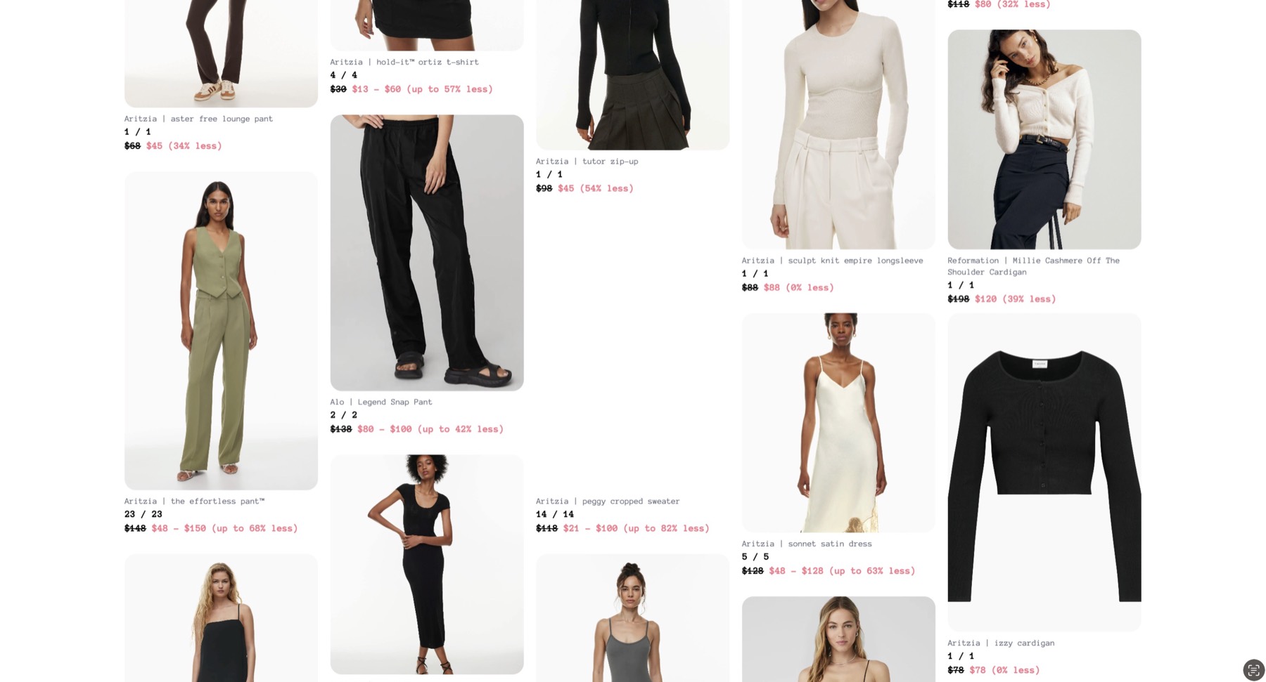 A snapshot of the Disco secondhand fashion feed
